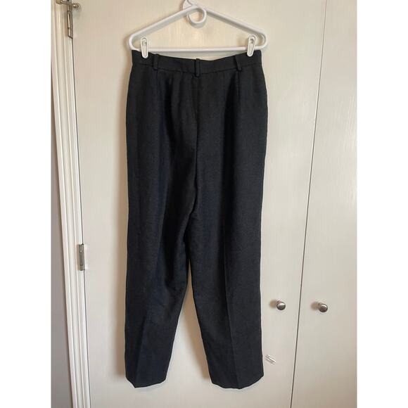 AKA Eddie Bauer charcoal wool pants Full Trouser lined vintage high waisted 14 - Picture 2 of 9